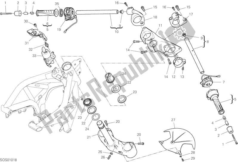 All parts for the Handlebar And Controls of the Ducati Supersport Thailand 950 2020